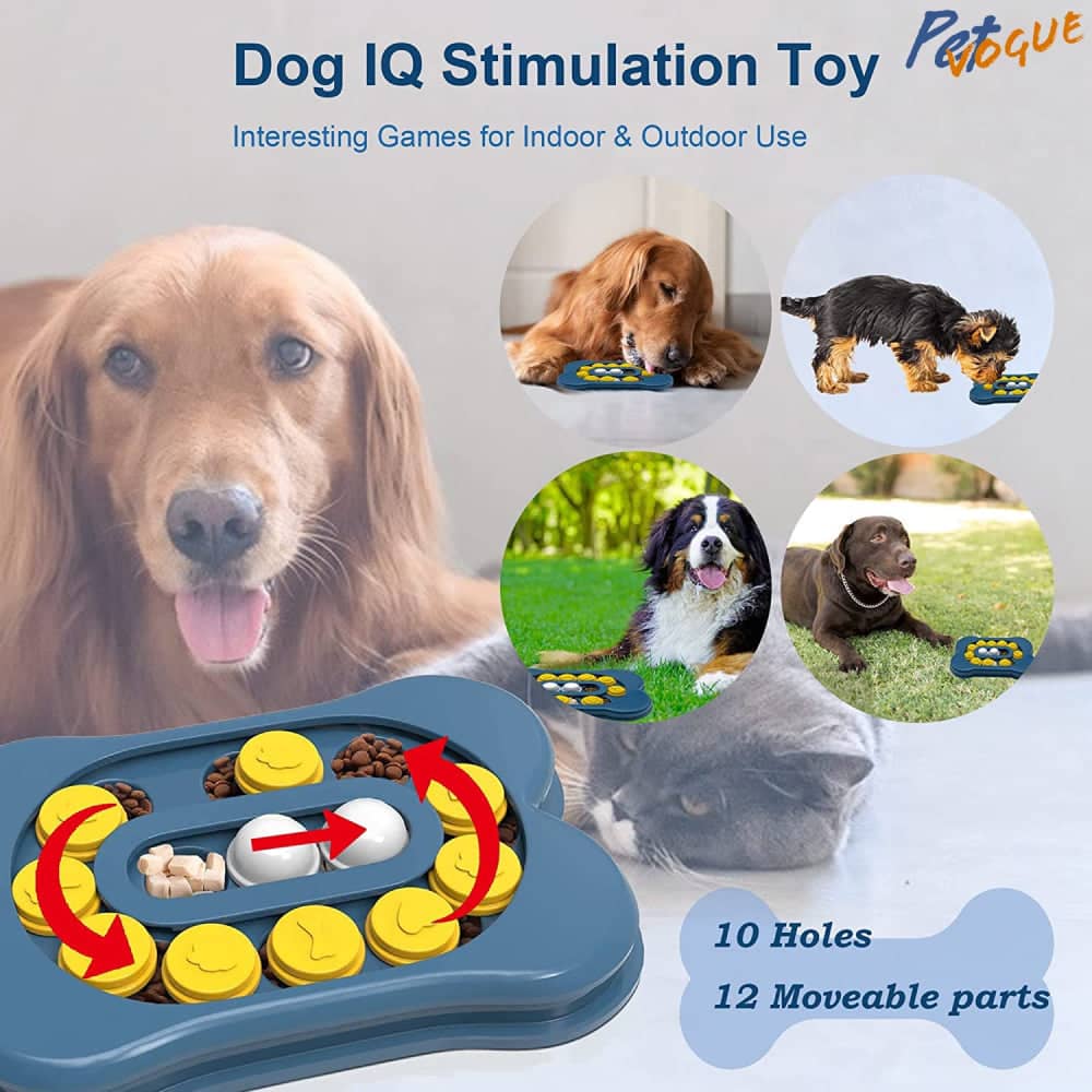 Pet Vogue Slow Feeder Bone Shaped Toy for Dogs | For Medium Chewers (Dark Blue) Dogs-Toys Pet Vogue
