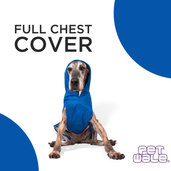 PetWale Reflective Raincoat for Dogs (Royal Blue)