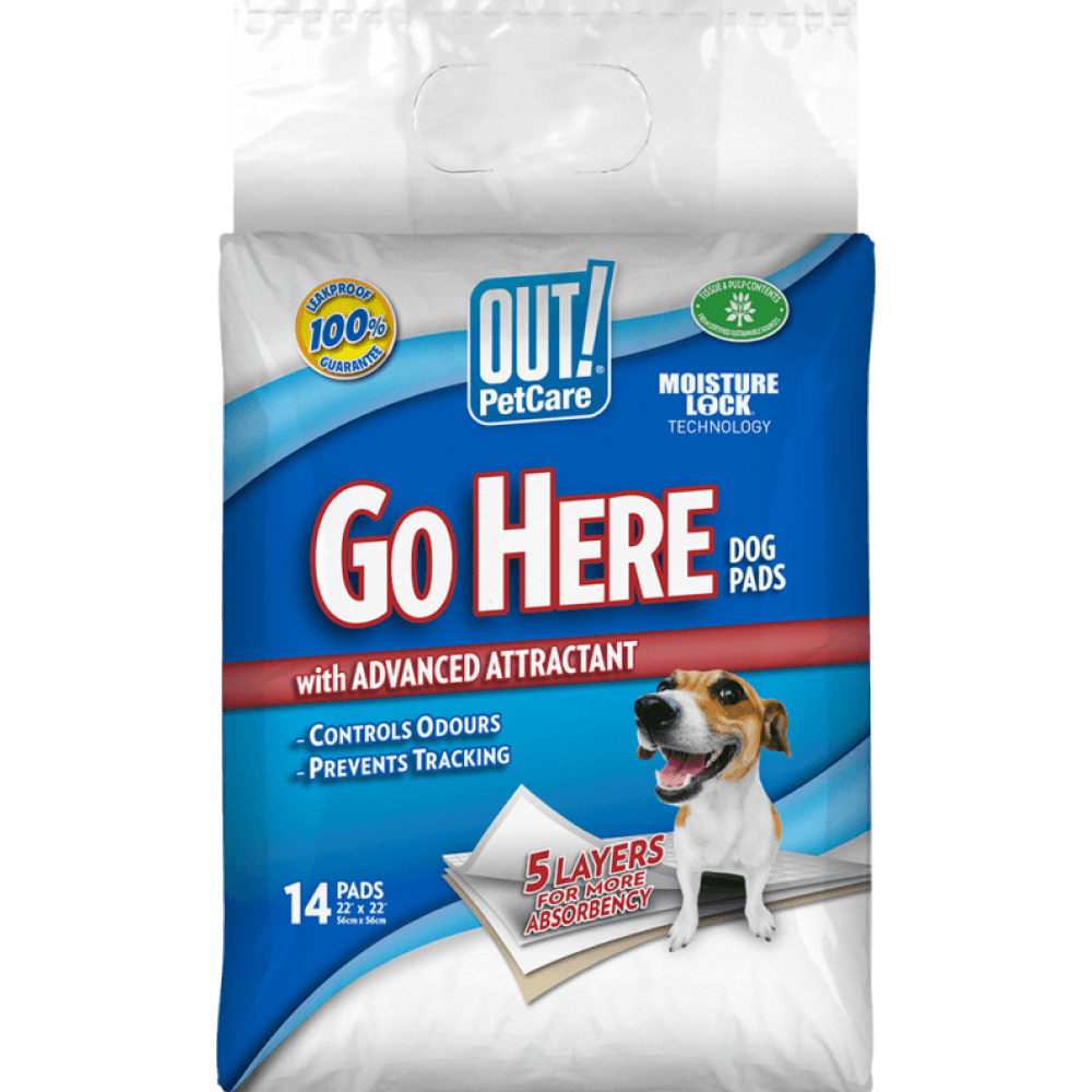 OUT! Moisture Locking Training Pads for Dogs (22x22 inch)
