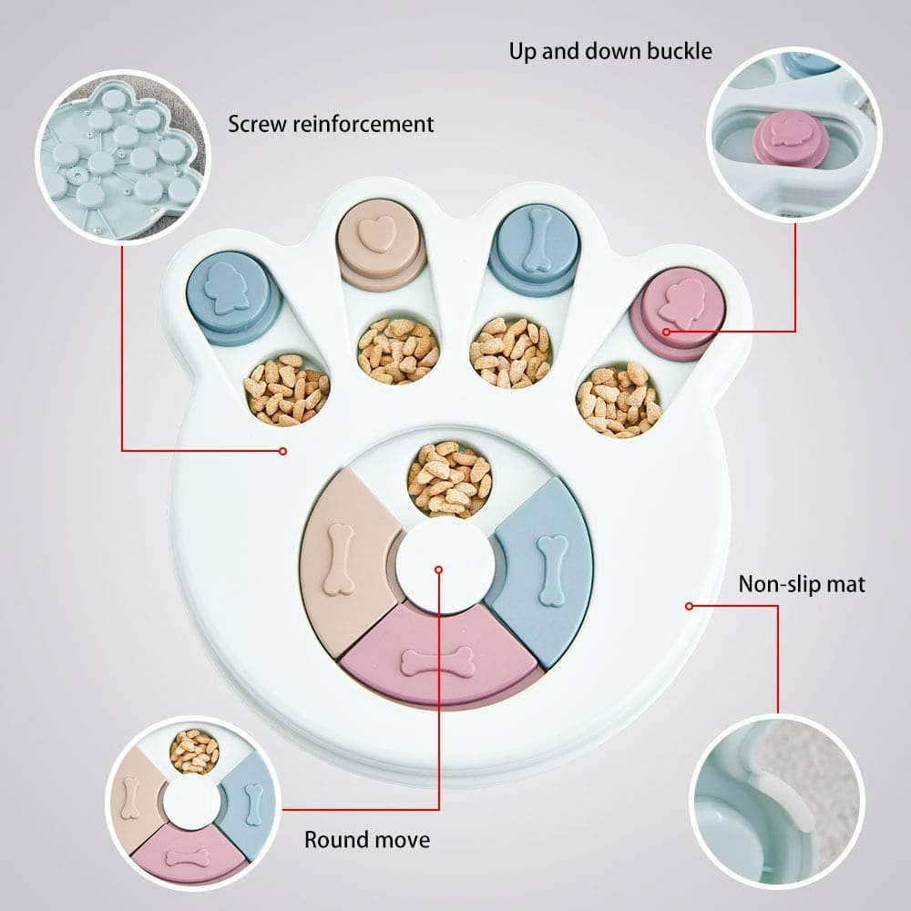 Pet Vogue Slow Feeder Paw Shaped Toy for Dogs and Cats (White) Both-Bowls & Feeders Pet Vogue