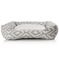 Pawpourri Aztec Lounger Bed for Dogs (Grey/White)
