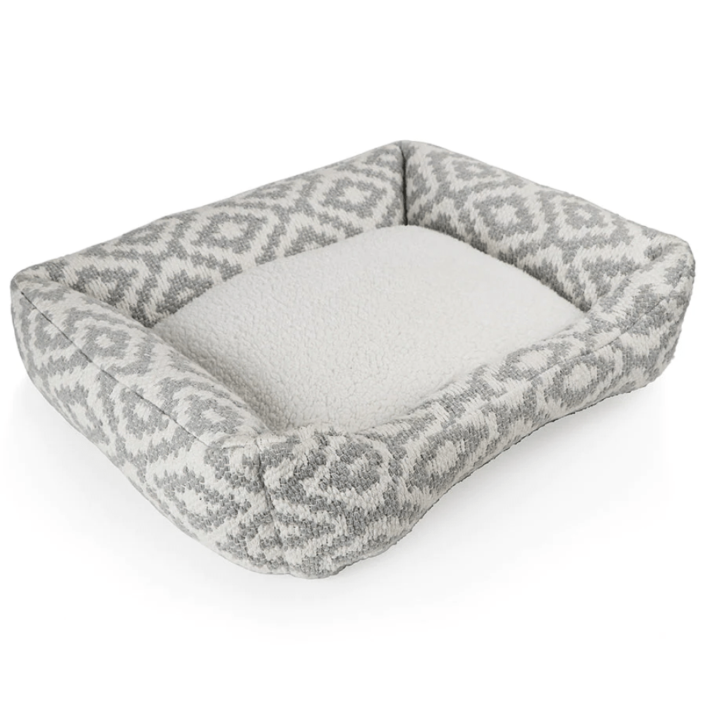 Pawpourri Aztec Lounger Bed for Dogs (Grey/White)