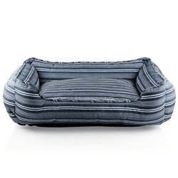Pawpourri Striped Cuddler Bed for Dogs (Blue Stripe)