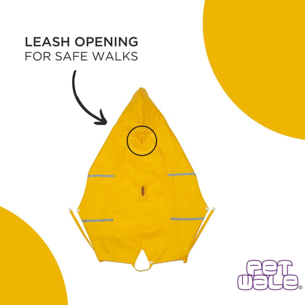 PetWale Reflective Raincoat for Dogs (Yellow)