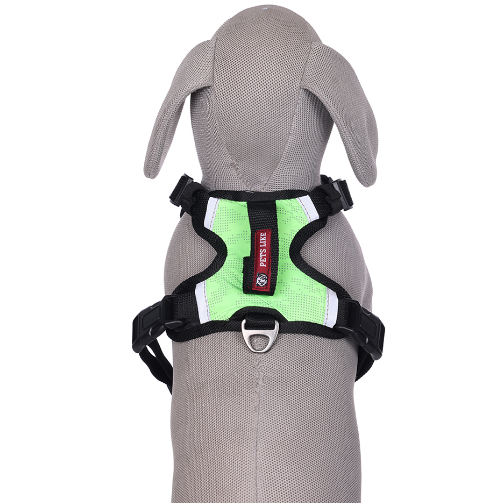 Pets Like Padded Double Side Harness for Dogs (Neon Green)