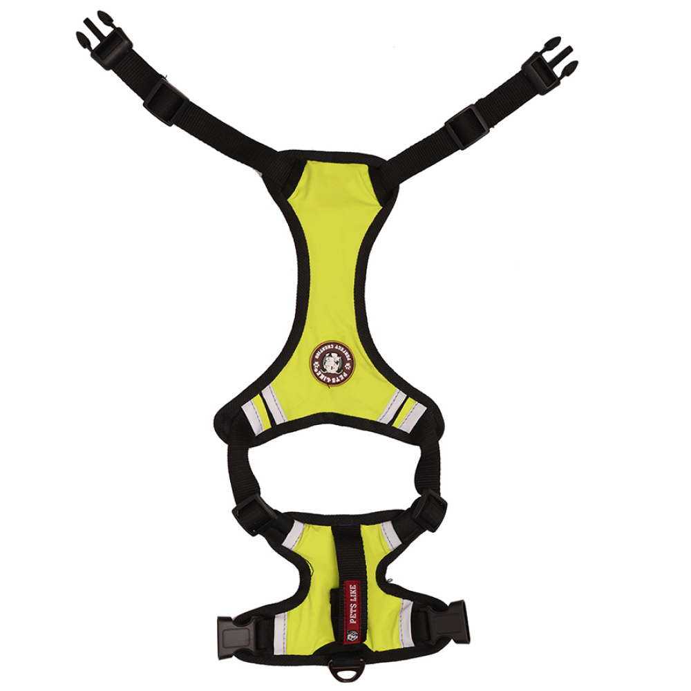 Pets Like Padded Double Side Harness for Dogs (Neon Yellow)
