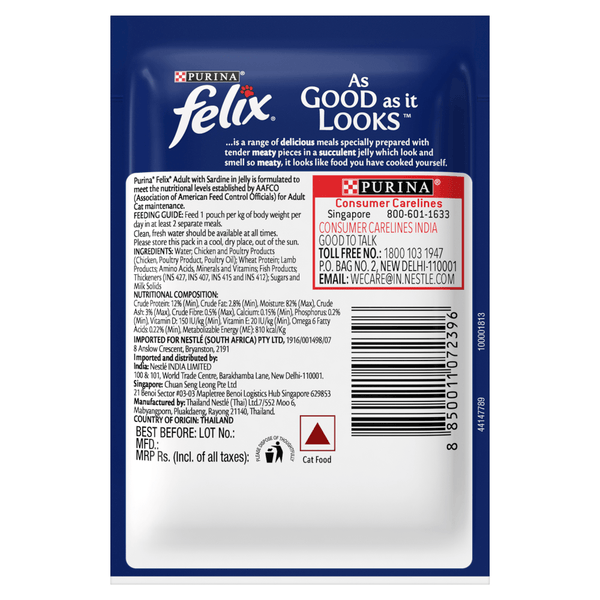 Me O Delite Tuna with Bonito in Jelly and Purina Felix Sardine with Jelly Adult Cat Wet Food Combo (12+12)