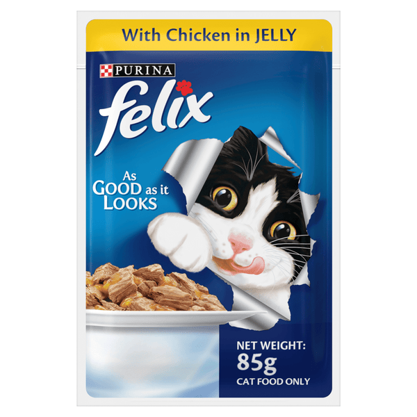 Me O Tuna & Sardine in Jelly Kitten and Purina Felix Chicken with Jelly Adult Cat Wet Food Combo (12+12)