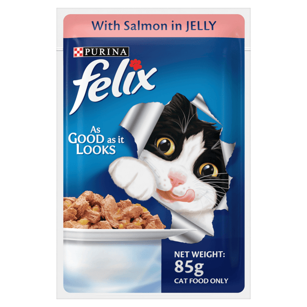 Me O Delite Tuna with Crab Sticks in Jelly and Purina Felix Salmon with Jelly Adult Cat Wet Food Combo (12+12)