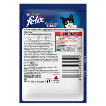 Purina Felix Chicken with Jelly Complete and Balanced Kitten Cat Wet Food