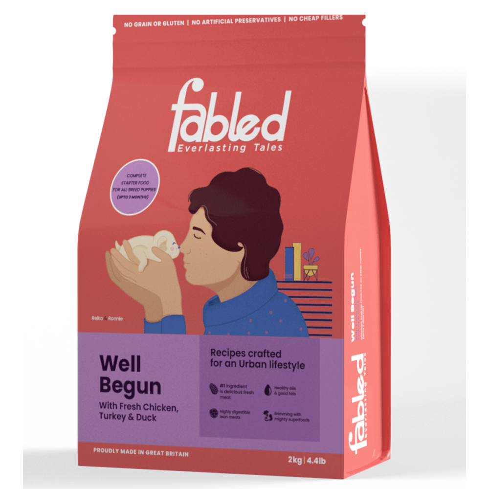 Fabled Well Begun Fresh Chicken Turkey and Duck Puppy Starter Dry Food Dogs- Dry Food Fabled