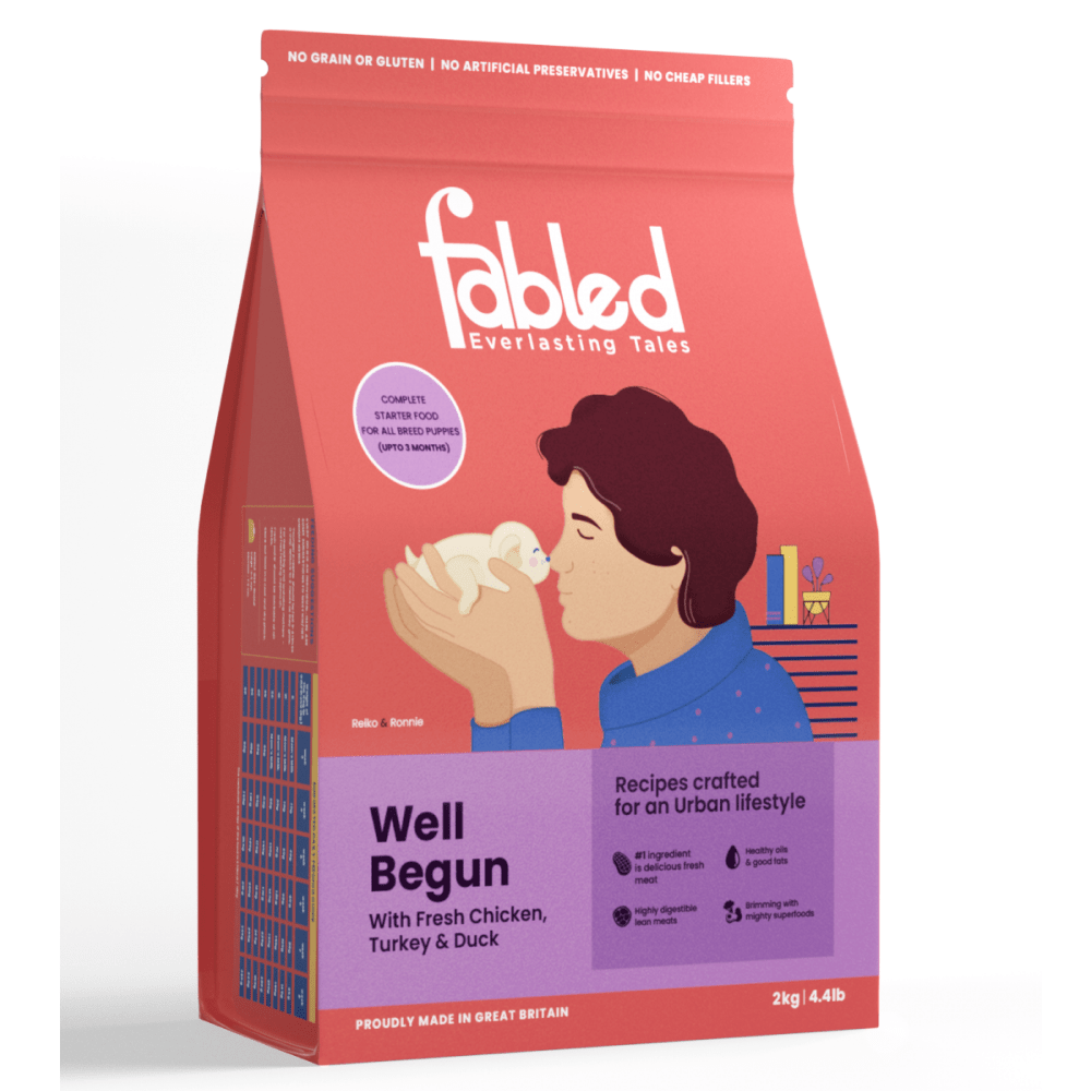 Fabled Well Begun Fresh Chicken Turkey and Duck Puppy Starter Dry Food Dogs- Dry Food Fabled