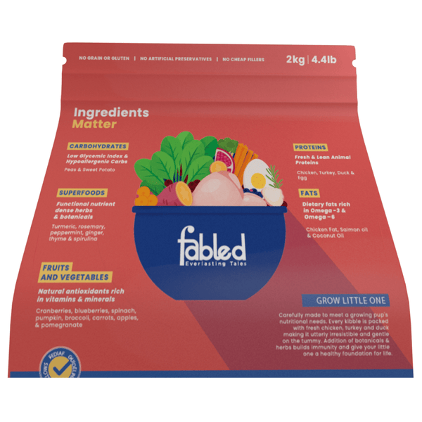 Fabled Grow Little One Fresh Chicken Turkey & Duck Small Medium Dog Dry Food