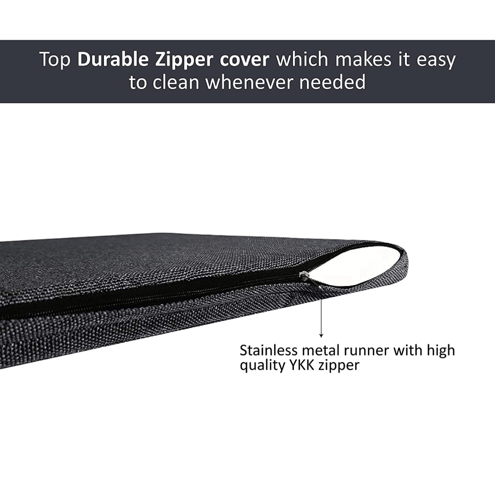 Hiputee Luxurious Jute Flat Rectangular Bed Cover for Dogs and Cats (Dark Grey)
