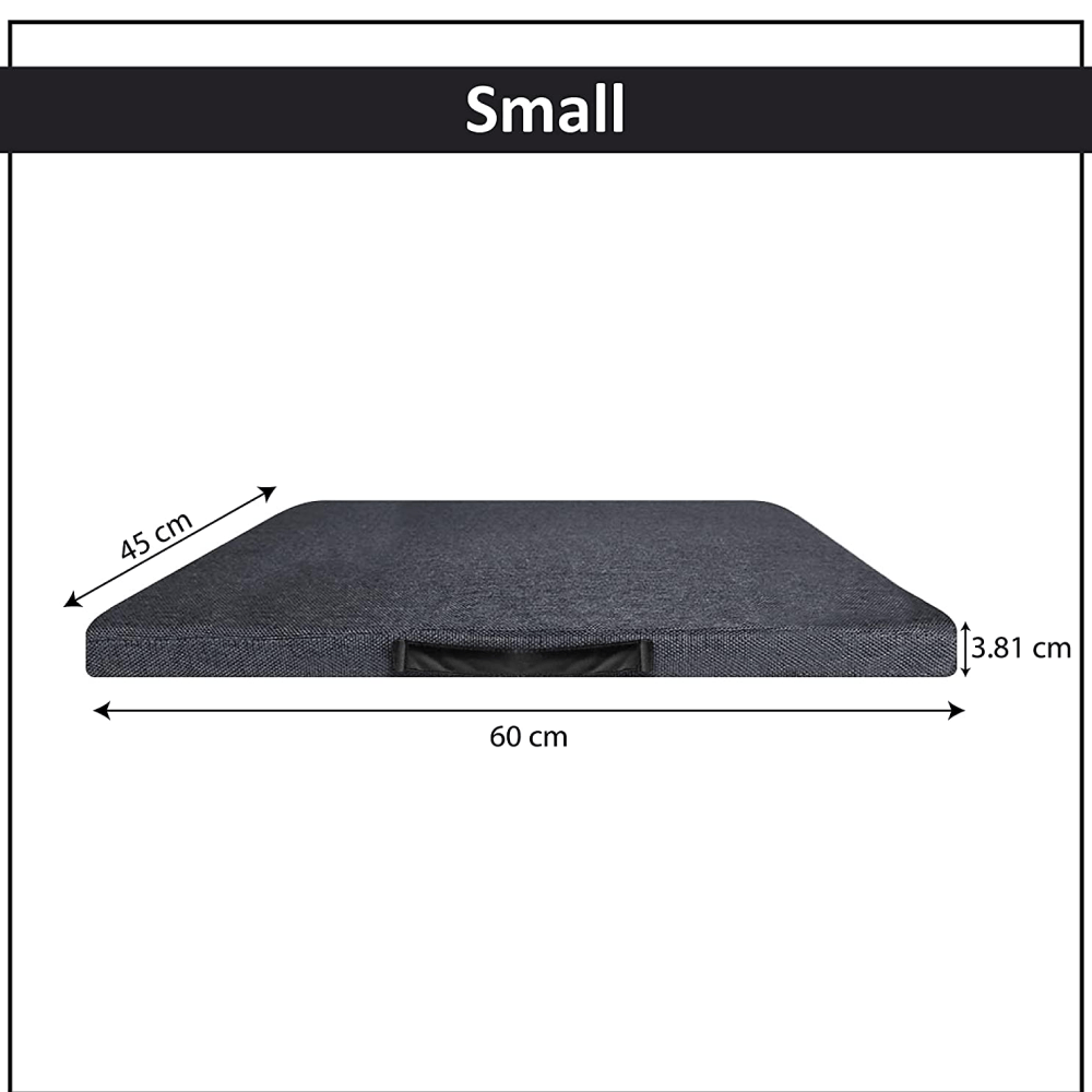 Hiputee Luxurious Jute Flat Rectangular Bed Cover for Dogs and Cats (Dark Grey)