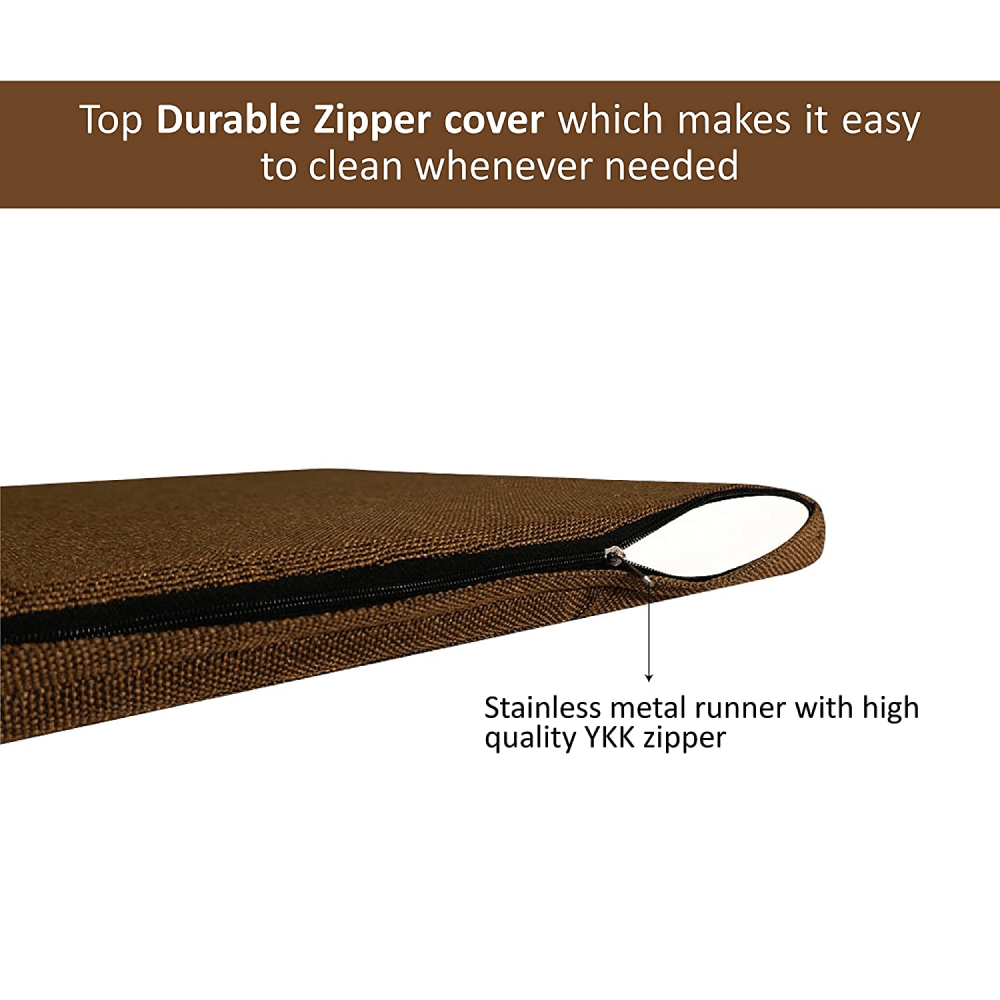 Hiputee Luxurious Jute Gold Flat Rectangular Bed Cover for Dogs and Cats (Gold)