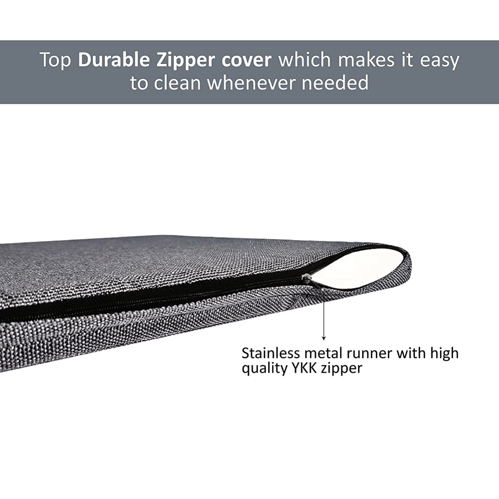 Hiputee Luxurious Jute Flat Rectangular Bed Cover for Dogs and Cats (Light Grey)