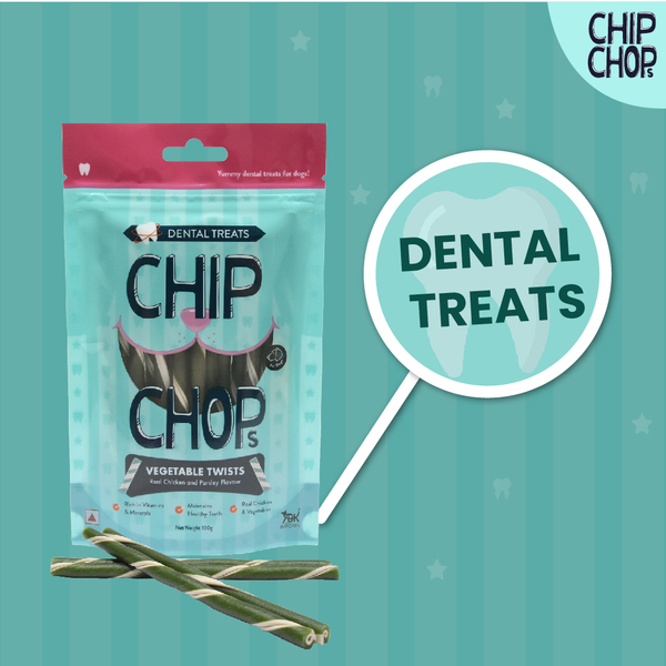 Chip Chops Vegetable Twists Real Chicken and Parsley Flavoured Dog Treats