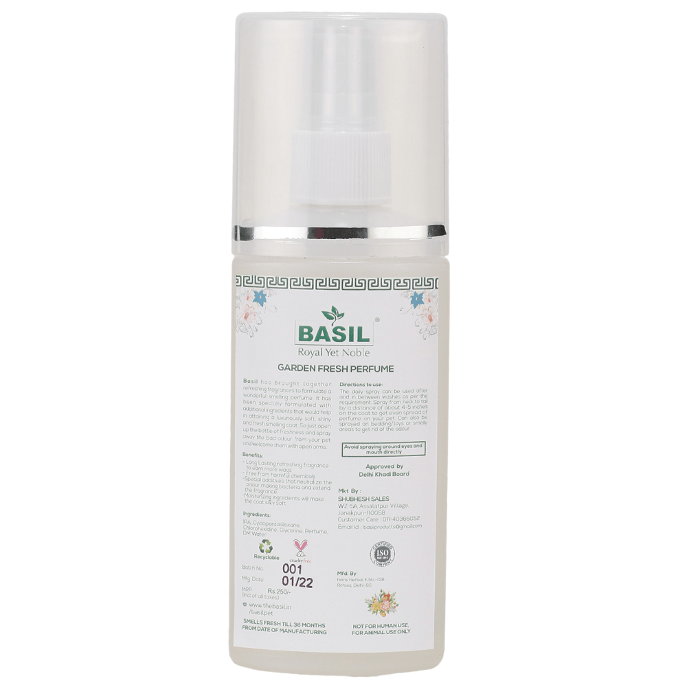 Basil Garden Fresh Perfume Spray for Dogs and Cats
