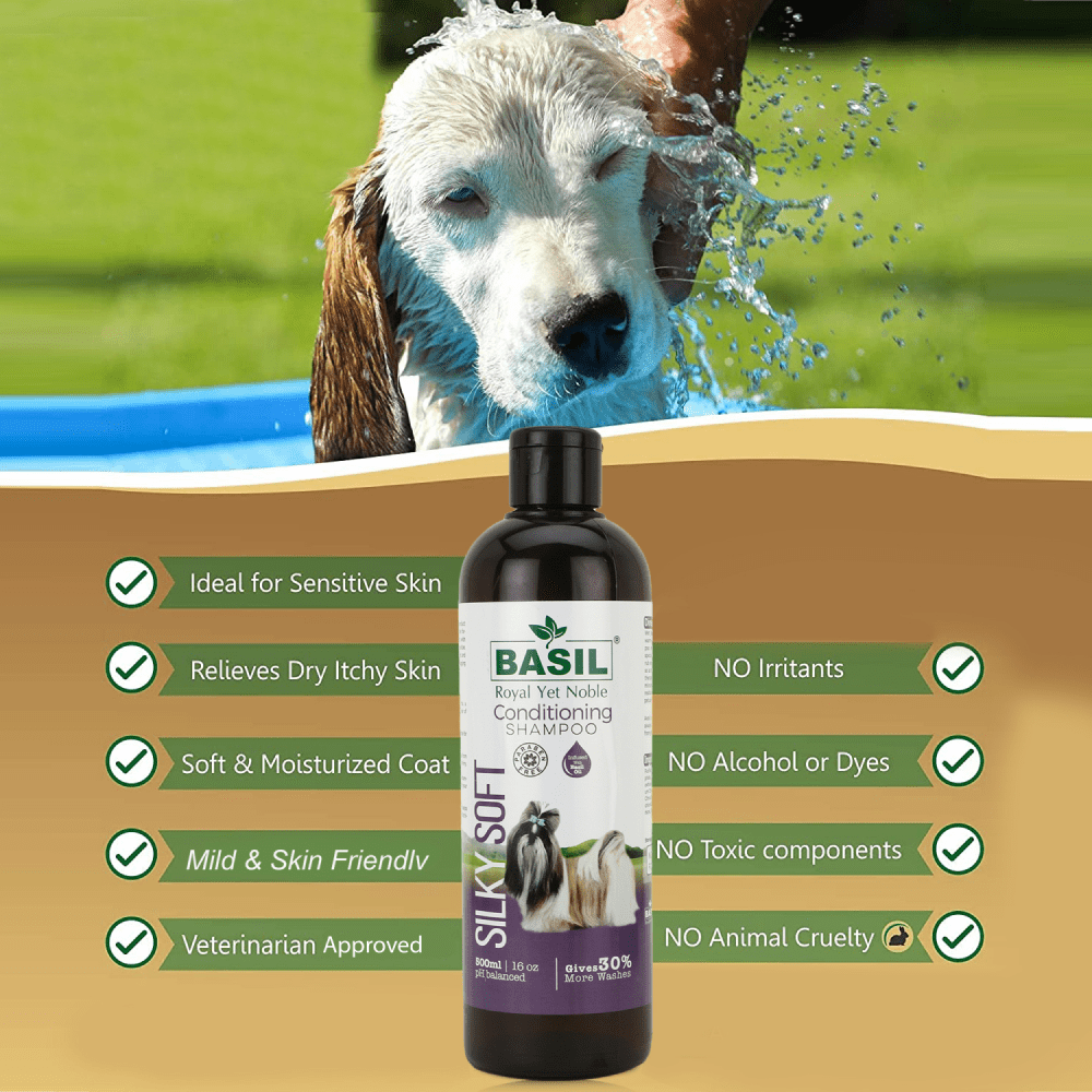 Basil Silky Soft Conditioning Dog Shampoo Dogs-Grooming Supplies Basil