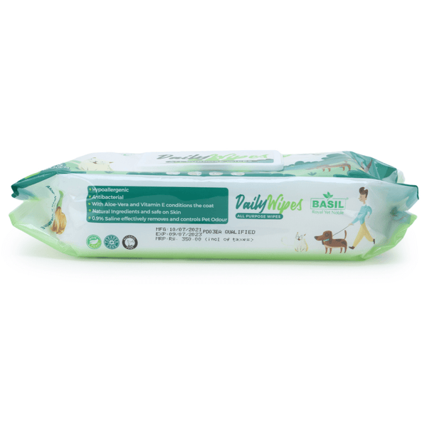 Basil All Purpose Wet Wipes for Dogs and Cats (18x20 cm)