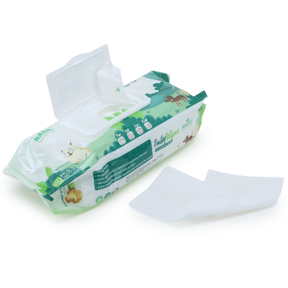 Basil All Purpose Wet Wipes for Dogs and Cats (18x20 cm) Both-Grooming Supplies Basil