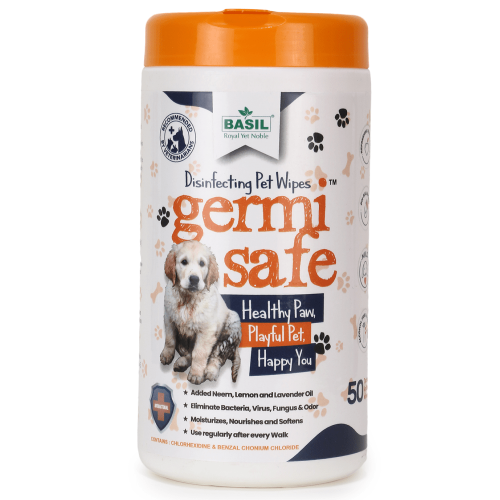 Basil Germi Safe Wet Wipes for Dogs and Cats