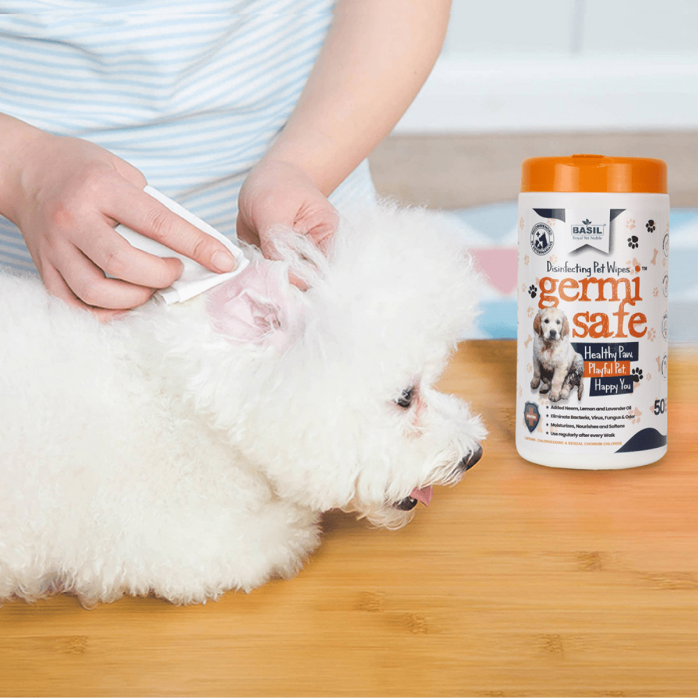 Basil Germi Safe Wet Wipes for Dogs and Cats Both-Grooming Supplies Basil