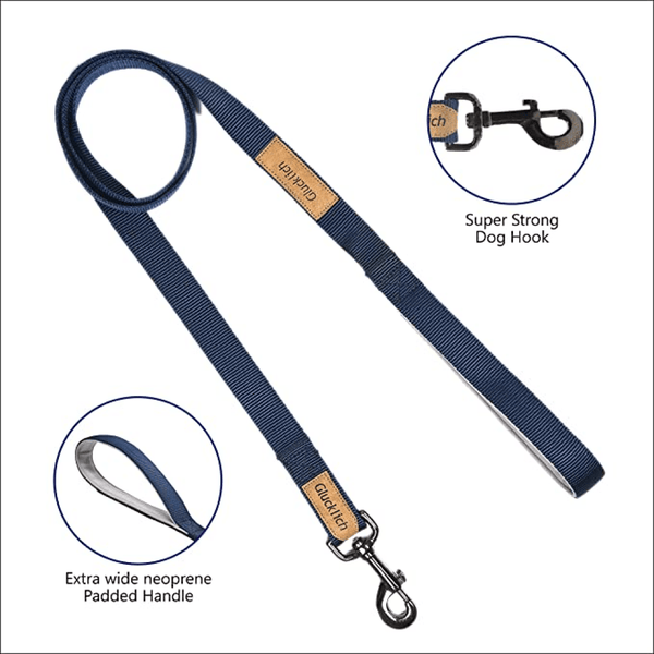 Glucklich Heavy Duty Printed Leash for Dogs (5ft Navy Blue)