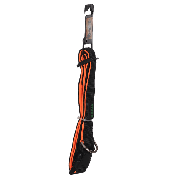 Basil Nylon Padded Collar for Dogs (Black/Orange)