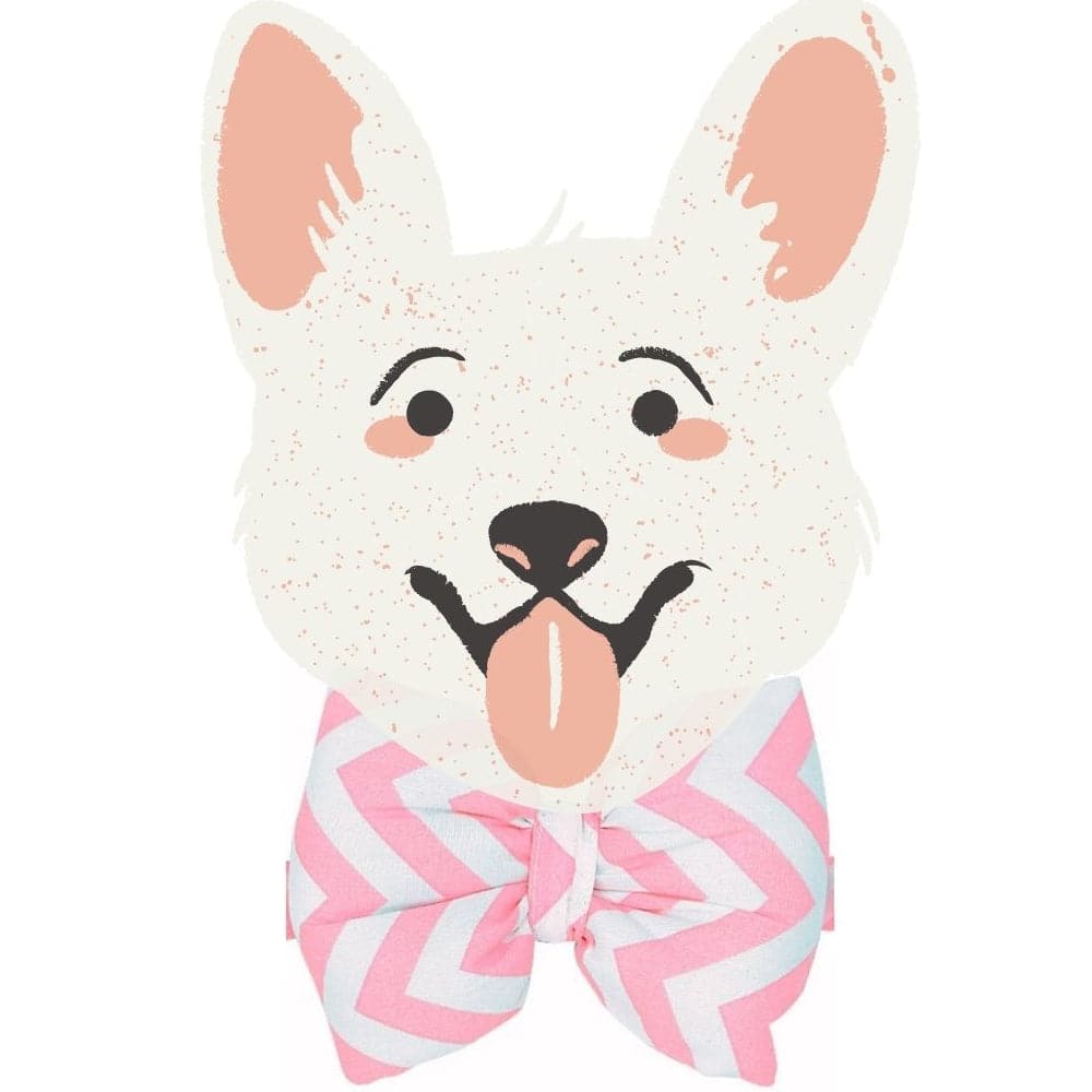 Mutt of Course Cotton Chevron Pink Bow Tie For Dogs
