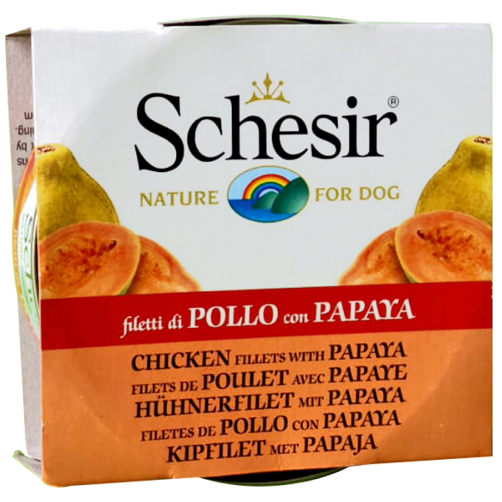Schesir Chicken and Rice With Papaya in Gel Dog Wet Food