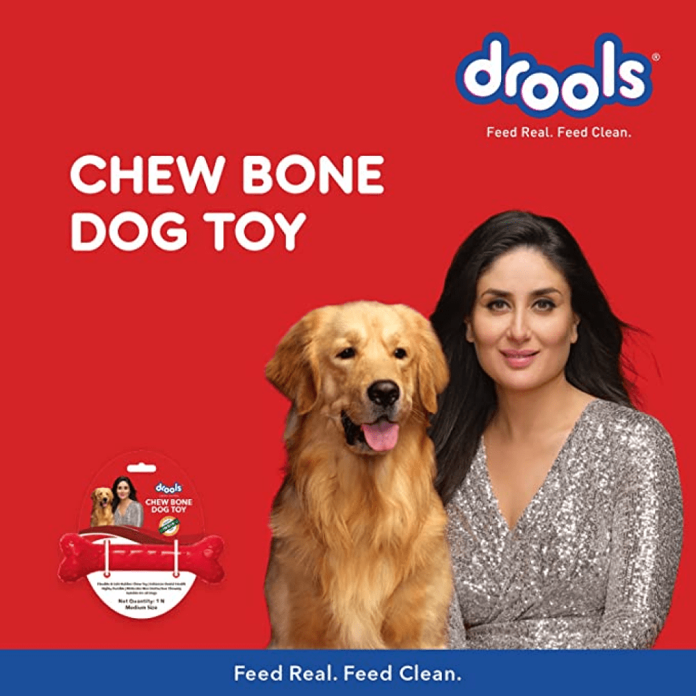 Drools Non Toxic Rubber Chew Bone Teething Toy for Puppies and Dogs | For Aggressive Chewers
