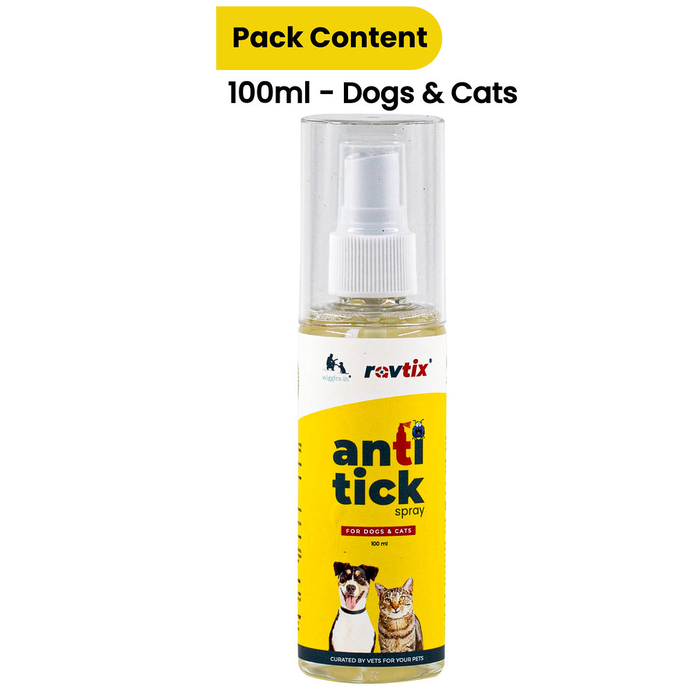 Wiggles Ravtix Anti Ticks Fleas Remover Spray for Dogs and Cats