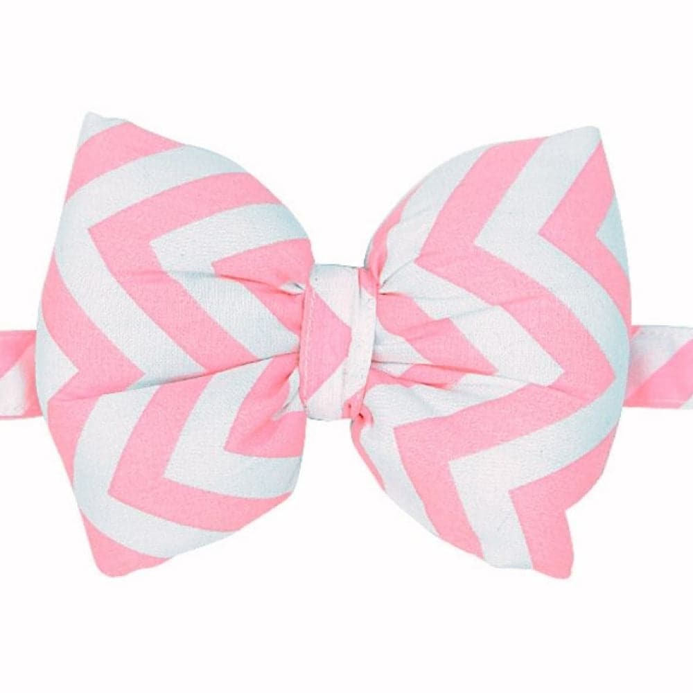 Mutt of Course Cotton Chevron Pink Bow Tie For Dogs