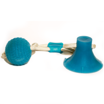 Basil Silicon Vacuum Cup with Rope & Ball Toy for Dogs and Cats | For Medium Chewers (Green)