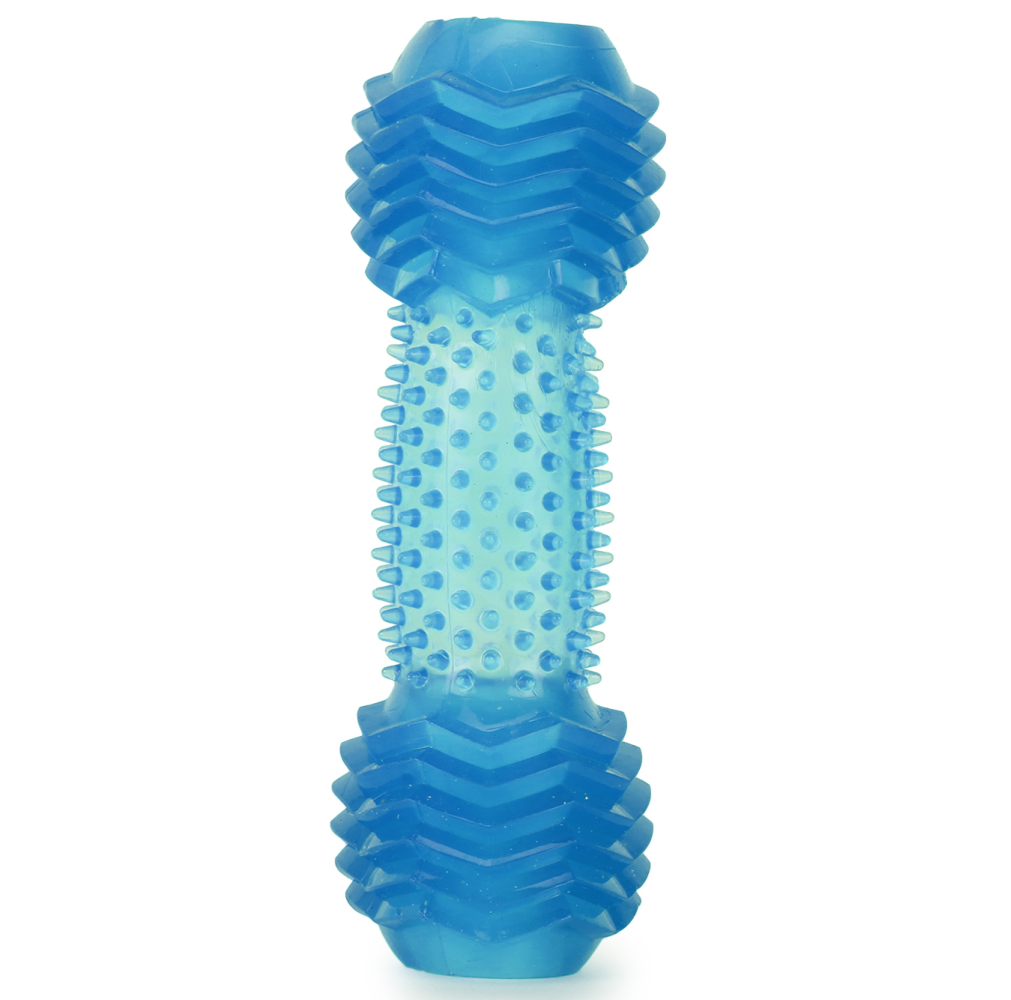 Basil Spiky Rubber Dumbell with Hollow Centre toy for Dogs (Assorted)
