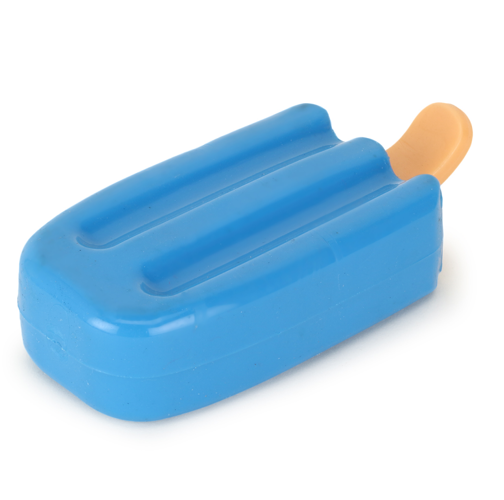 Basil Ice Cream Shaped Cool Lick Silicon Toy for Dogs (Blue)