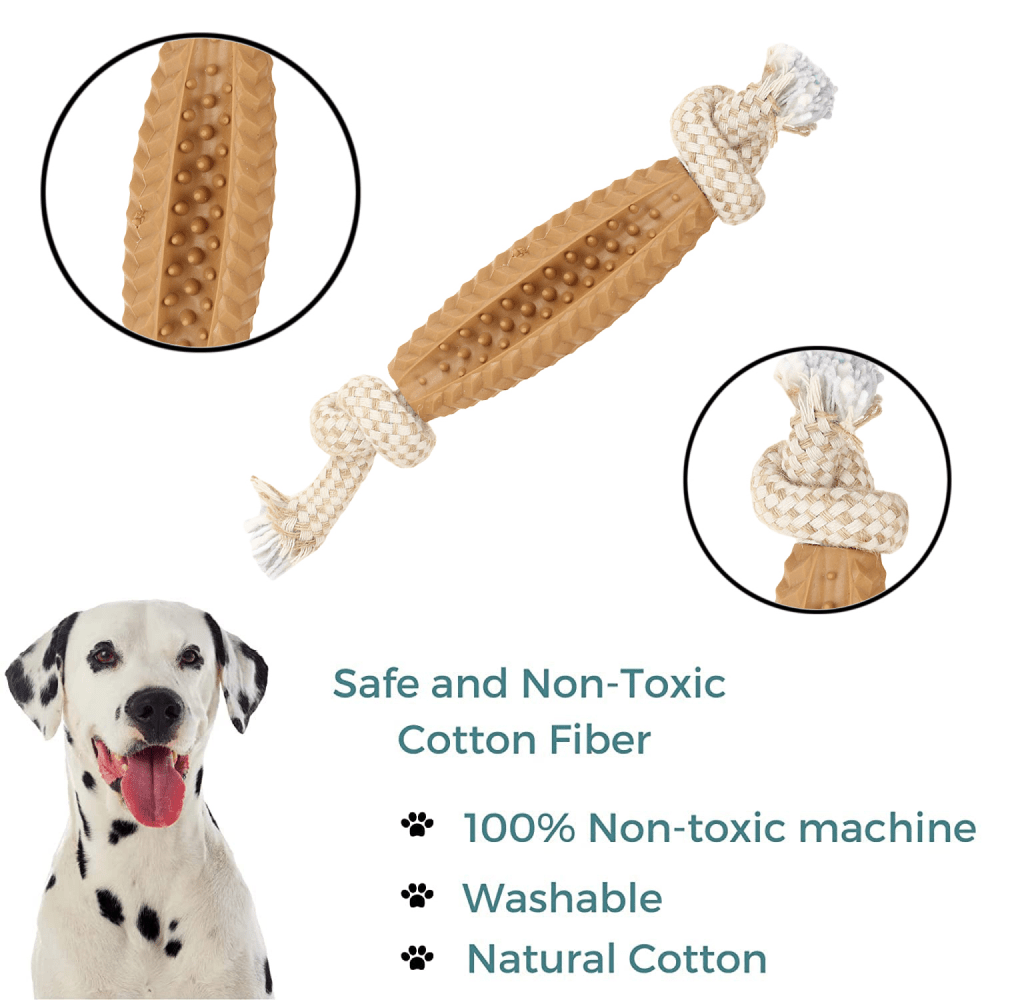 Basil Jute Rope with Spike TPR Chew Toy for Dogs
