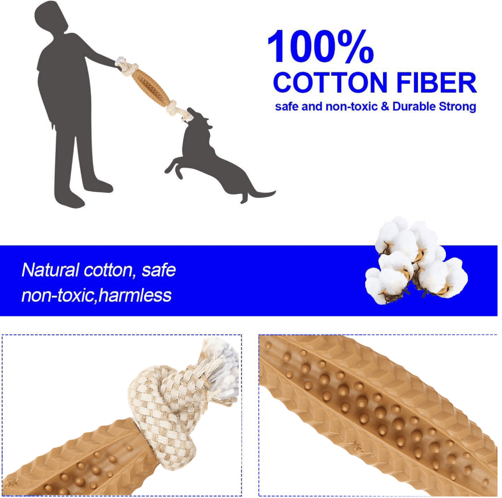 Basil Jute Rope with Spike TPR Chew Toy for Dogs