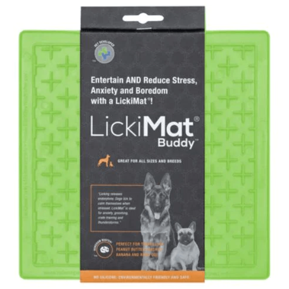 LickiMats Classic Buddy Slow Feeder for Dogs and Cats (Green)