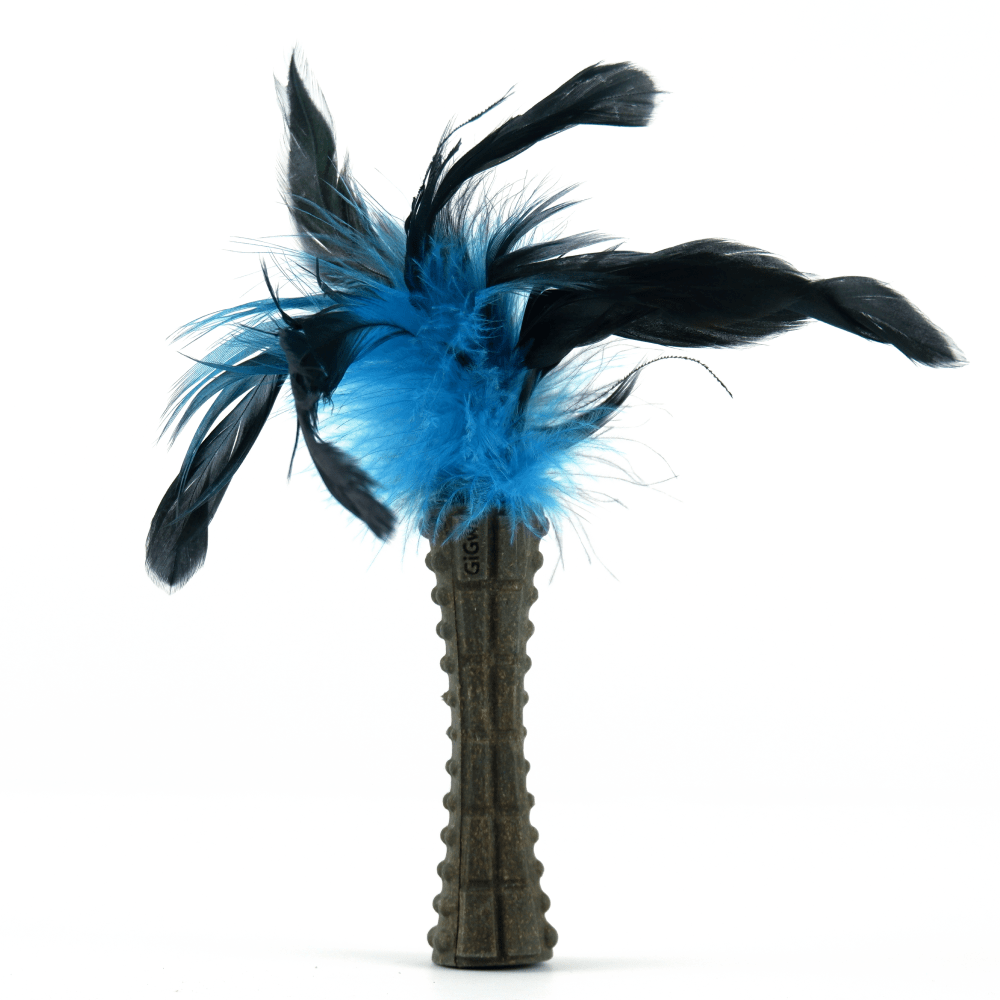 GiGwi Johnny Stick with Catnip & Natural Feathers Toy for Cats