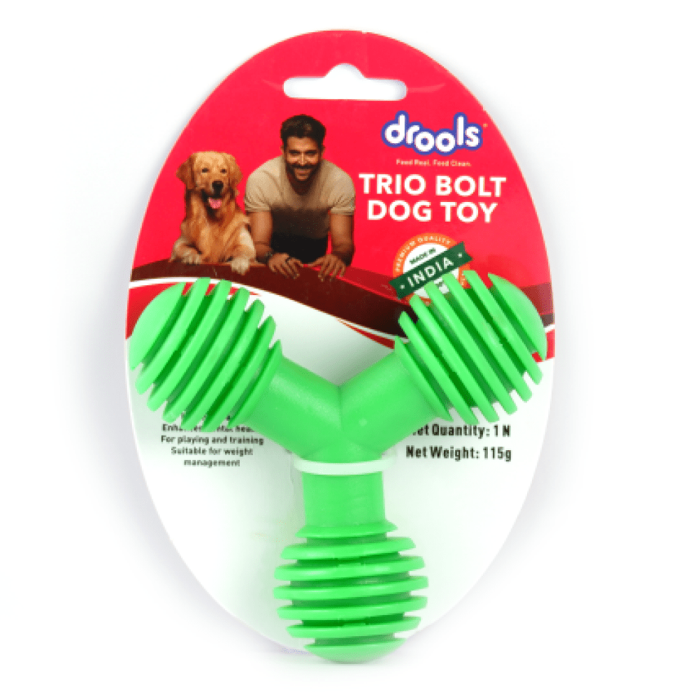 Drools Non Toxic Rubber Trio Bolt Toy for Dogs
