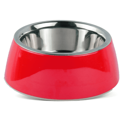 Basil Solid Color Melamine Bowl for Dogs and Cats (Red)