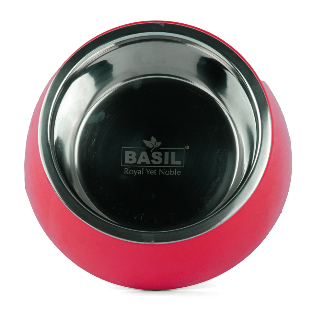 Basil Solid Color Melamine Bowl for Dogs and Cats (Red)