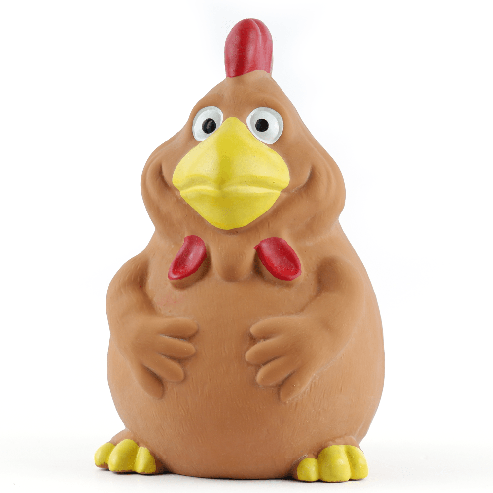 Barkbutler x Fofos Latex Bi Rooster Squeaky Toy for Dogs (Brown) Dogs-Toys Barkbutler 16x9cm