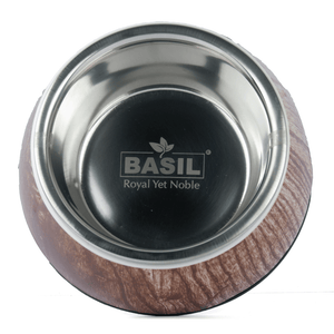 Basil Wooden Print Melamine Bowl for Dogs and Cats