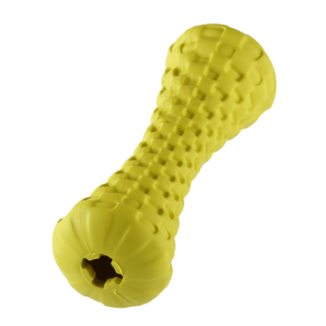 Goofy Tails Dumbbell Treat Dispensing Interactive Toys for Dogs | For Medium Chewers (Yellow)