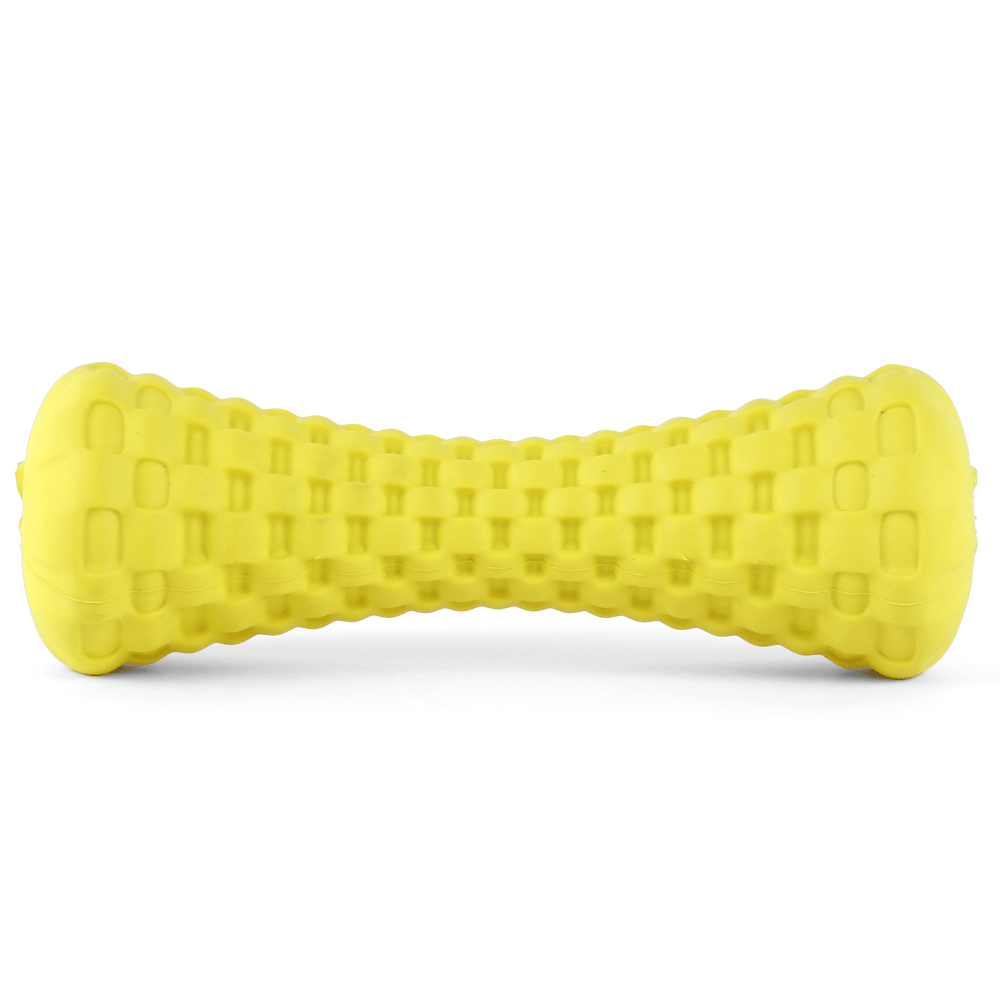 Goofy Tails Dumbbell Treat Dispensing Interactive Toys for Dogs | For Medium Chewers (Yellow) Dogs-Toys Goofy Tails 13x5cm
