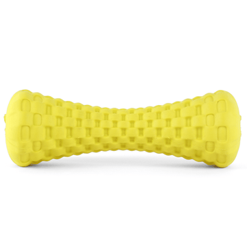 Goofy Tails Dumbbell Treat Dispensing Interactive Toys for Dogs | For Medium Chewers (Yellow)